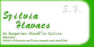 szilvia hlavacs business card